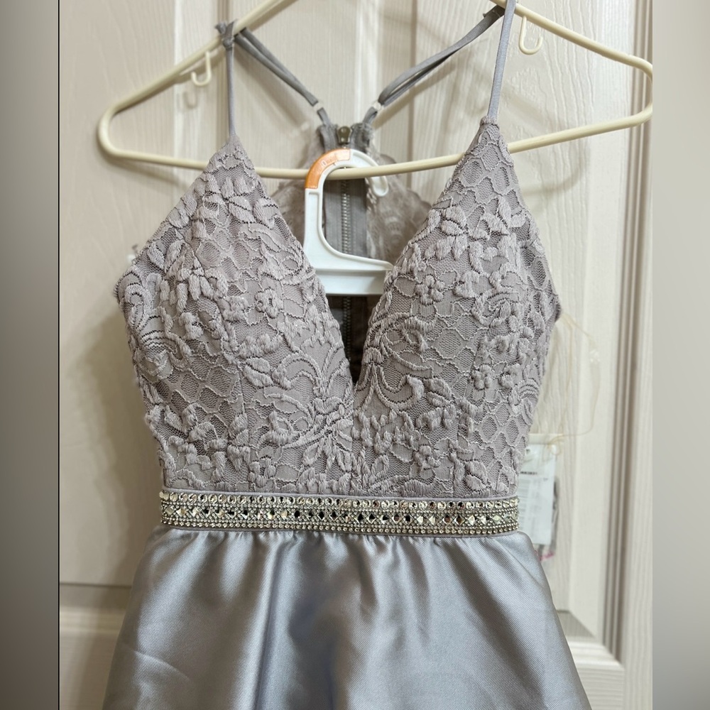 Honey and Rosie Silver Lace Dress - Picture 2 of 7